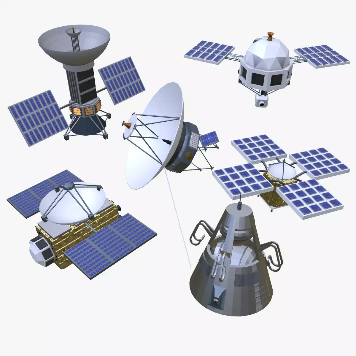 Space Probe Collection Low-poly 3D model