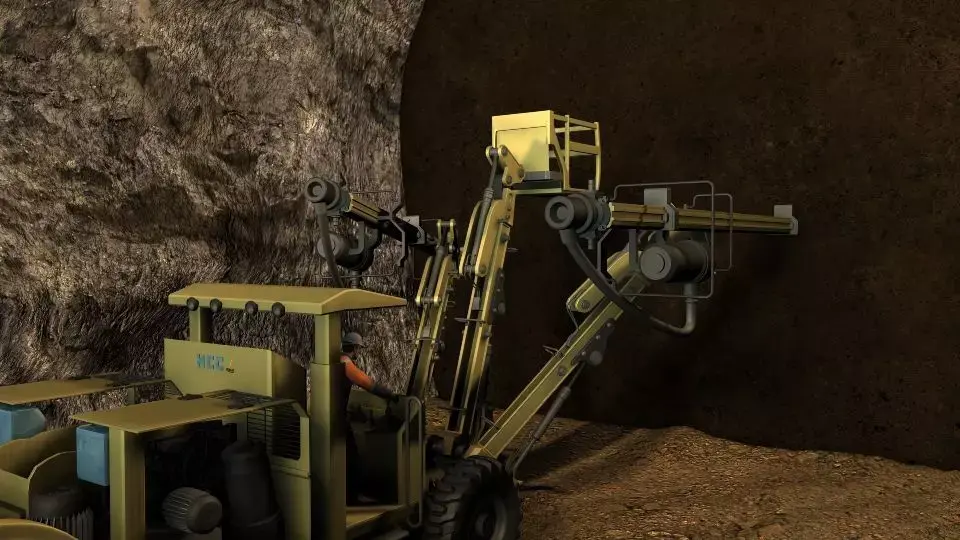 Tunnel drilling process 3D model