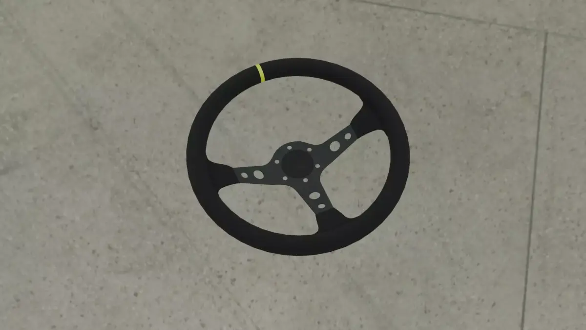 Deep dish steering wheel - Drift racing car Low-poly 3D model Low-poly 3D model
