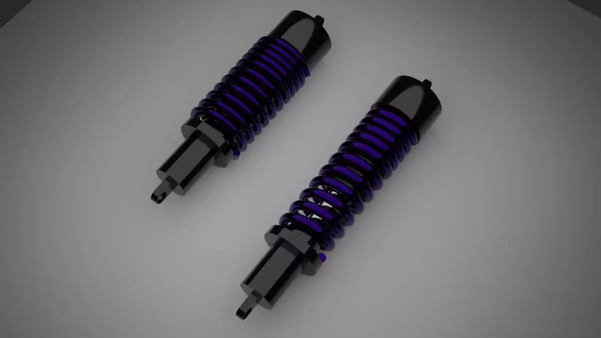 shock absorber rigged Low-poly 3D model