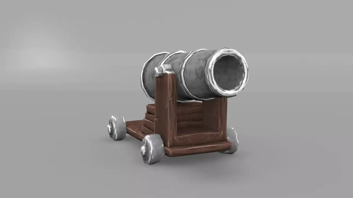 Low ploy canon Free low-poly 3D model