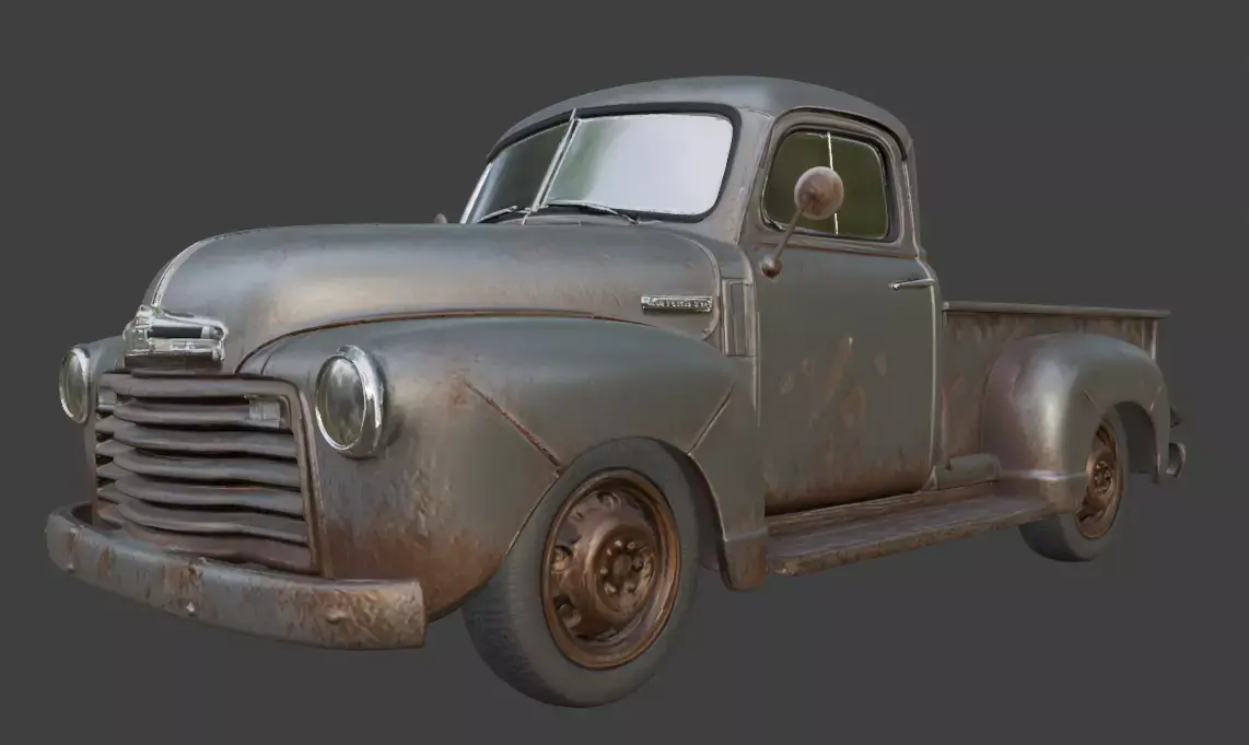Vintage Rusty Pickup Truck 3D Model 3D model 32