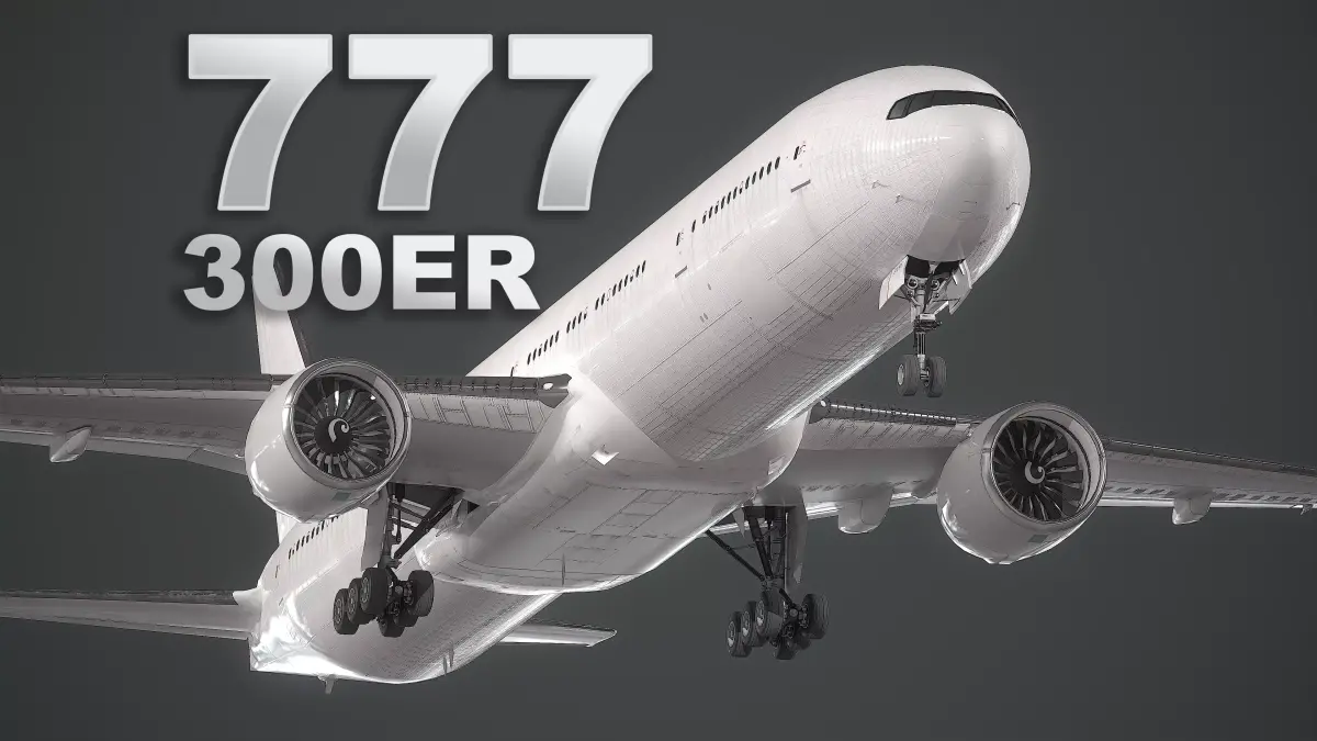 Boeing 777-300ER  Low-poly 3D model