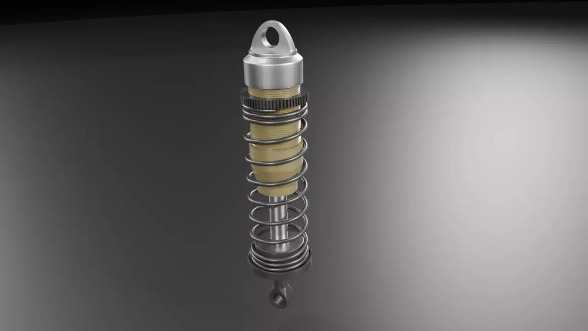 RC Shock Absorber and Spring 3D model