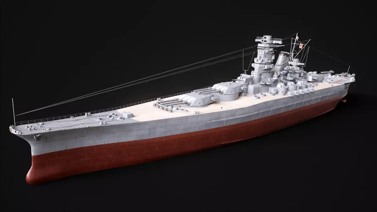 Yamato Class - WW2 Japanese Battleship Low-poly 3D model