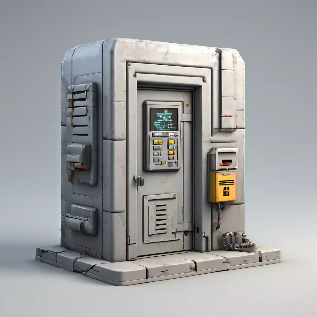 SciFi Utility Kiosk Game Asset Low-poly 3D model