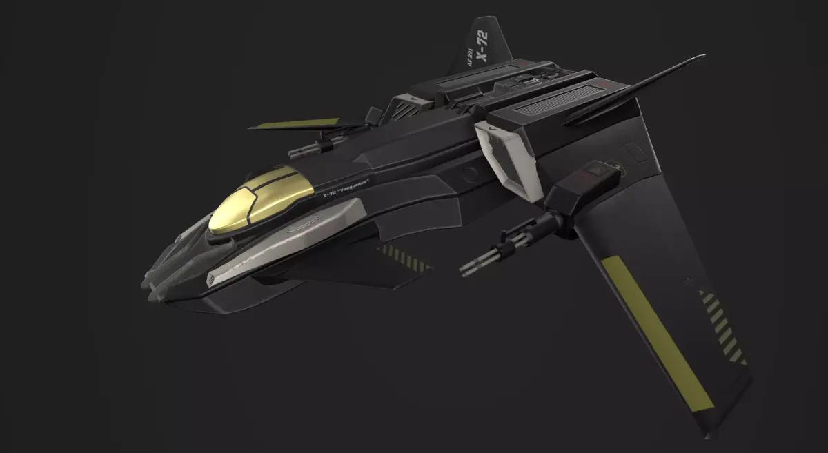 X-72 Vengeance Fighter Craft Low-poly 3D model
