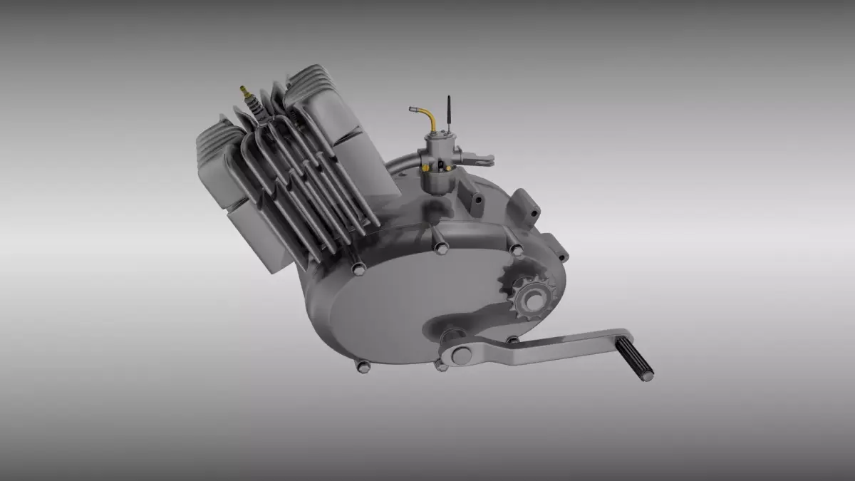 Two stroke moped engine 3D model