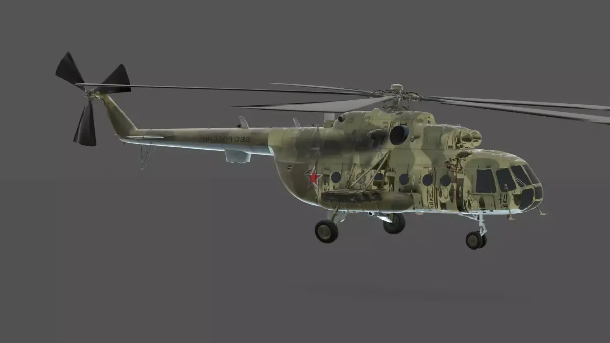 Mil Mi-8MT Hip Helicopter 3D Model Soviet Russian Transport Low-poly 3D model