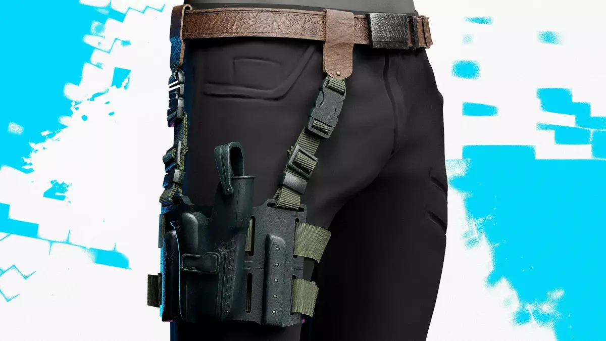 Gun Holster with Belt Low-poly 3D model