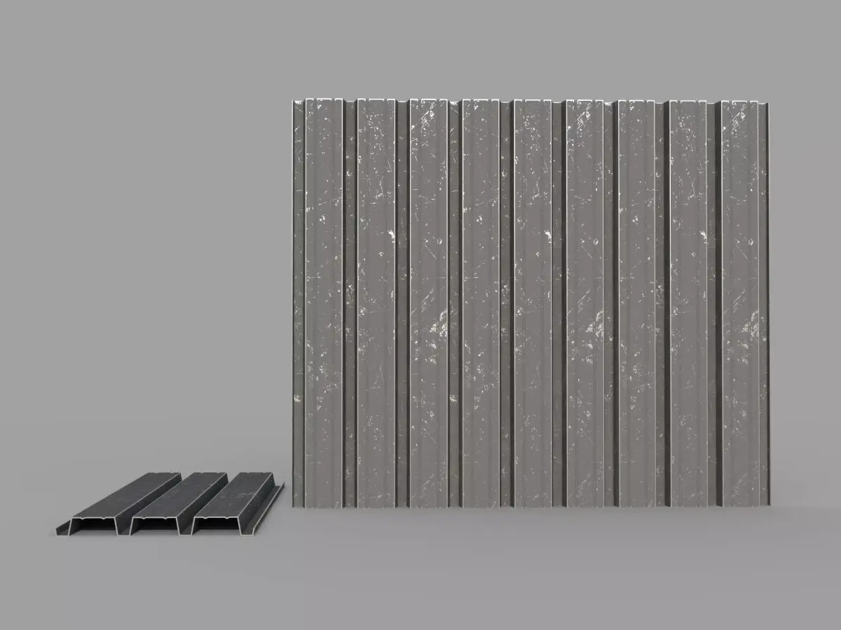 Corrugated galvanized sheets 3 Low-poly 3D model