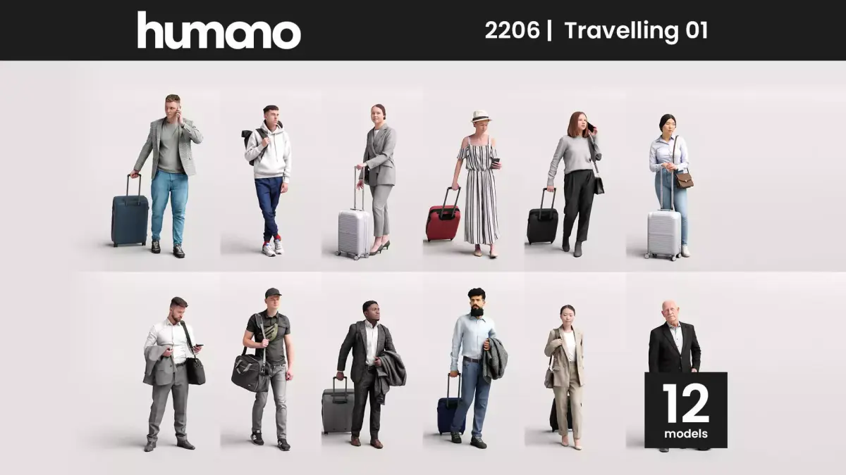 Humano 12- Collection 2206 - TRANSPORTATION 01 - 12 x 3D models  3D model