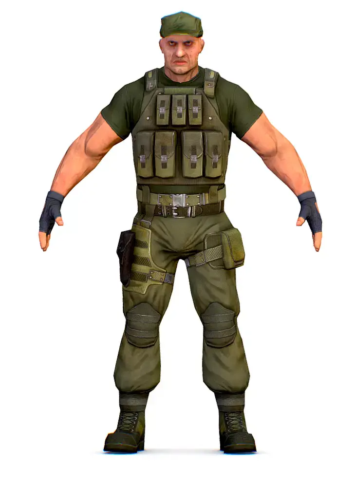 LowPoly Man Boss Slave Driver Chief Solder Low-poly 3D model purchase