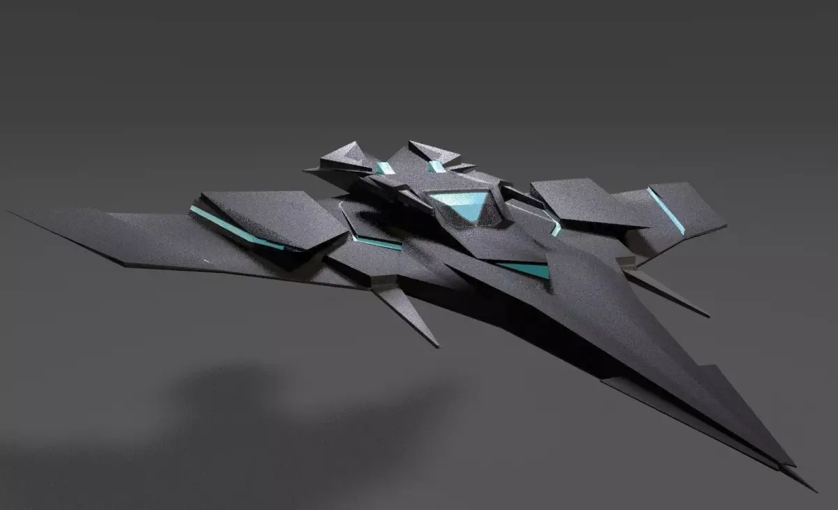 Sci Fi Lowpoly Jet Free low-poly 3D model