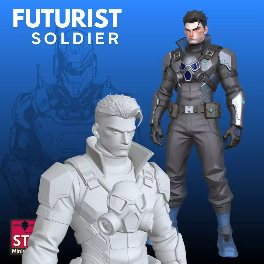 Futuristic Soldier STL Sci Fi Action 3D Model 3D print model
