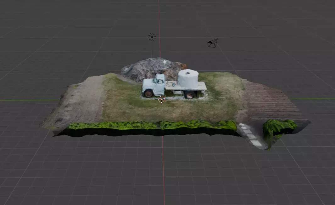 3D Model  Abandoned Truck with Water Tank on Flatbed 3D print model
