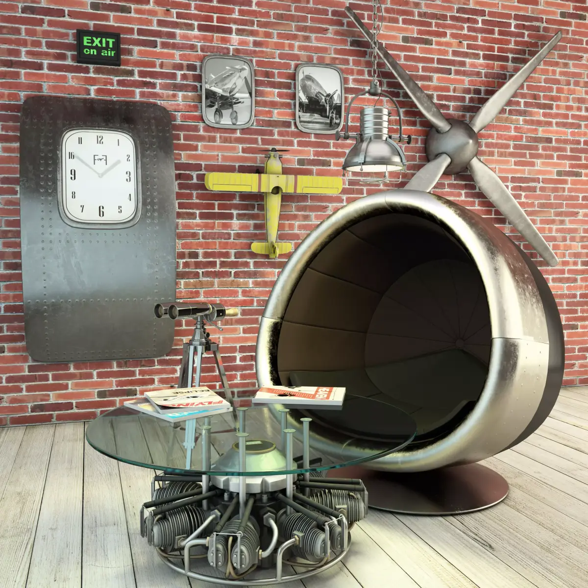 Aviator Collection biplane 3D model