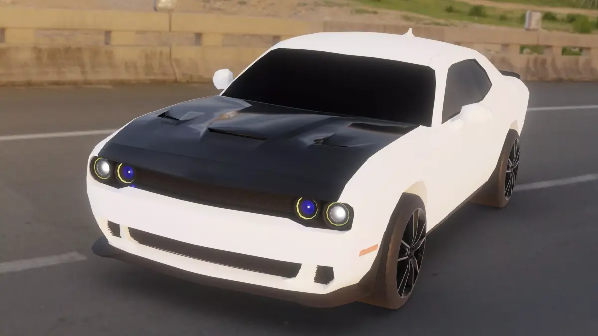 Low Poly Muscle Car       Game Ready Vehicle Free low-poly 3D model