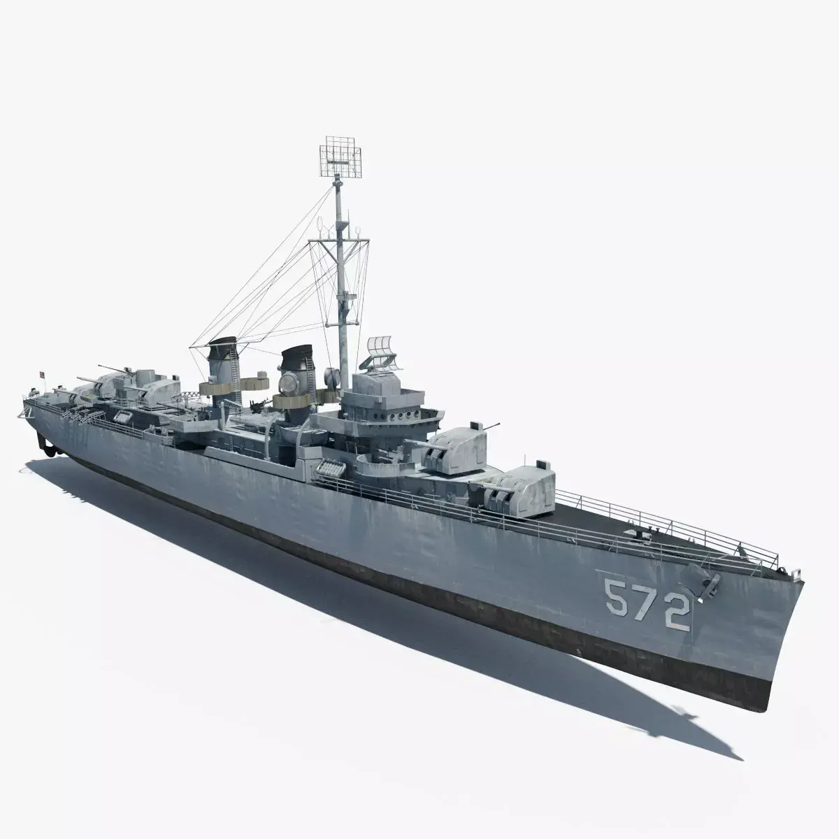 Allen M Sumner-class destroyer Low-poly 3D model