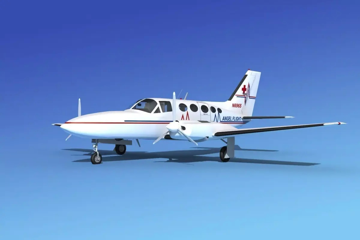 Cessna 414A Chancellor AngelFlight 3D model