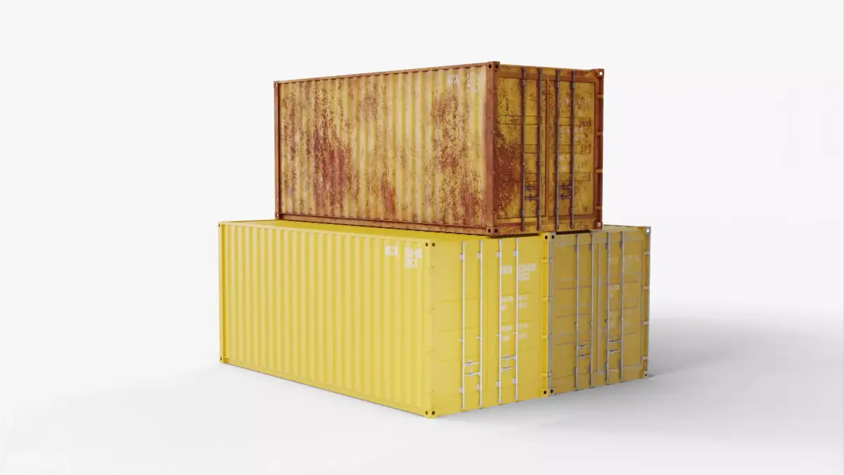 20Ft Cargo Containers - Yellow 3D Model Pack
