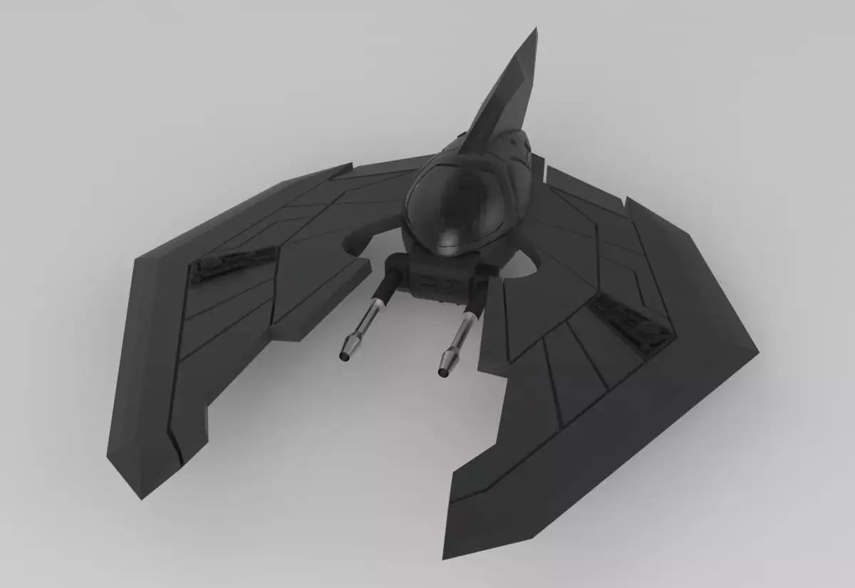 Sci-Fi Alien Fighter Space Ship 3D model