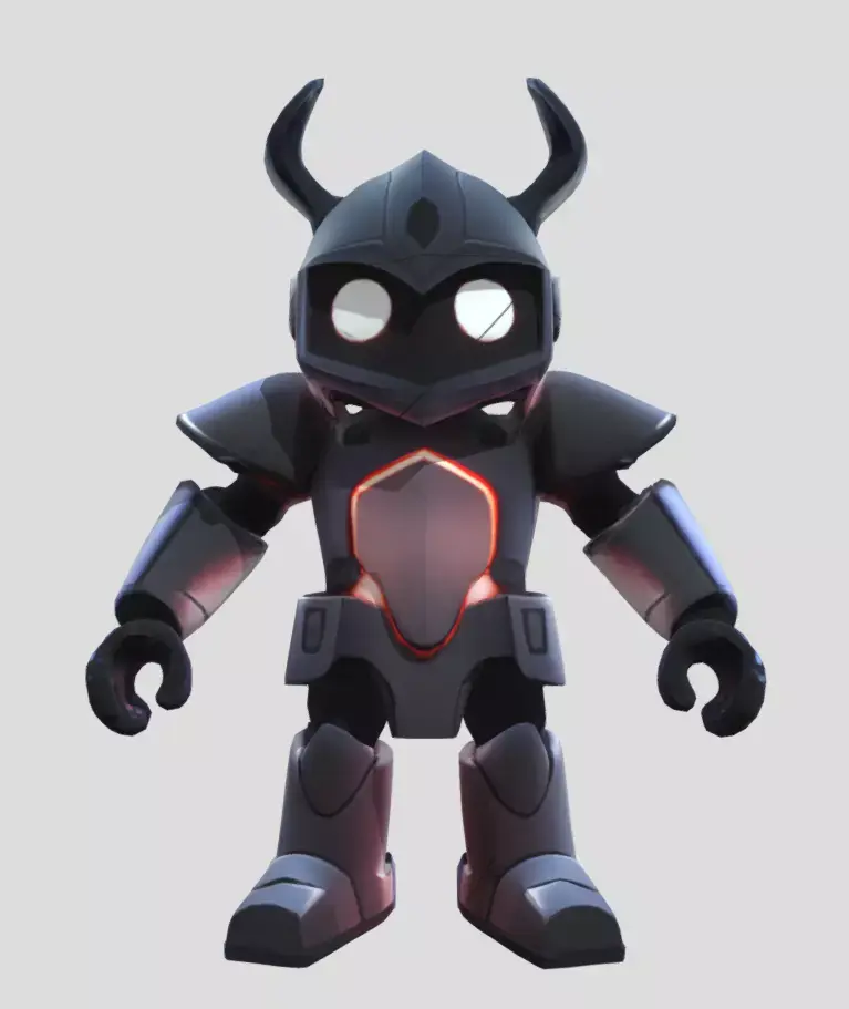 Dark Cyber Knight - Futuristic Armored Combat Robot 3D model