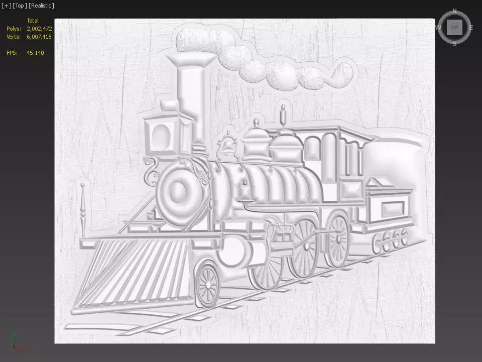 Steam locomotive Suitable for embossing Hot Foil Technique 3D model