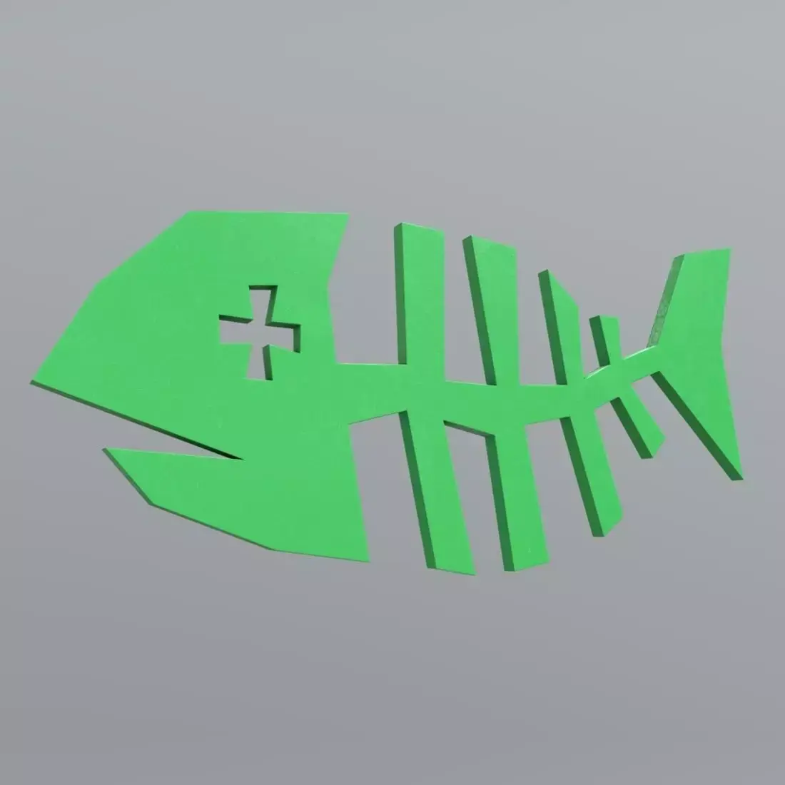 Fishbone fish skeleton Low-poly 3D model