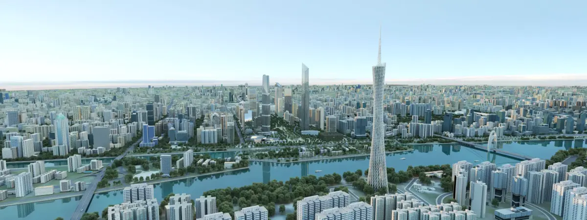 Guangzhou City Low-poly 3D model
