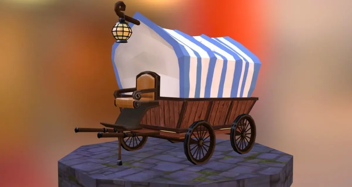 Coach covered wagon Free low-poly 3D model
