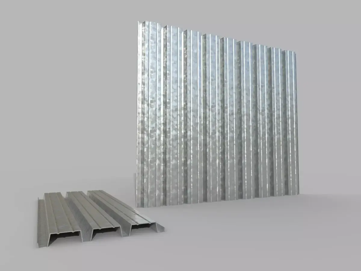 Corrugated galvanized sheets 1 Low-poly 3D model