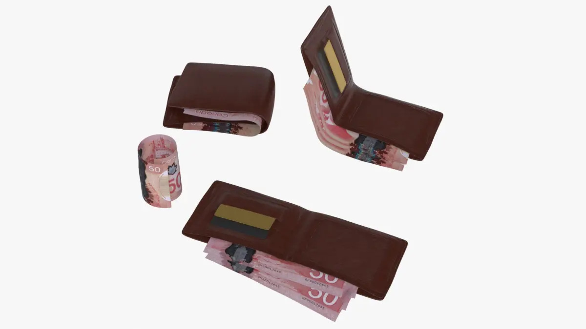 Canada 50 Dollar Wallet Money Purse 3D model