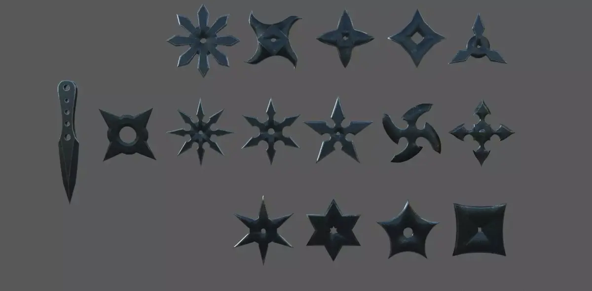 Shuriken Pack Low-poly 3D model Low-poly 3D model