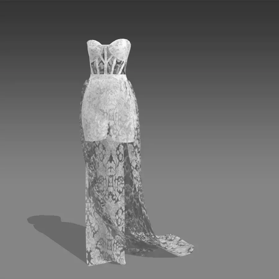 DRESS LACE DETAIL CORSET DRES  3D model