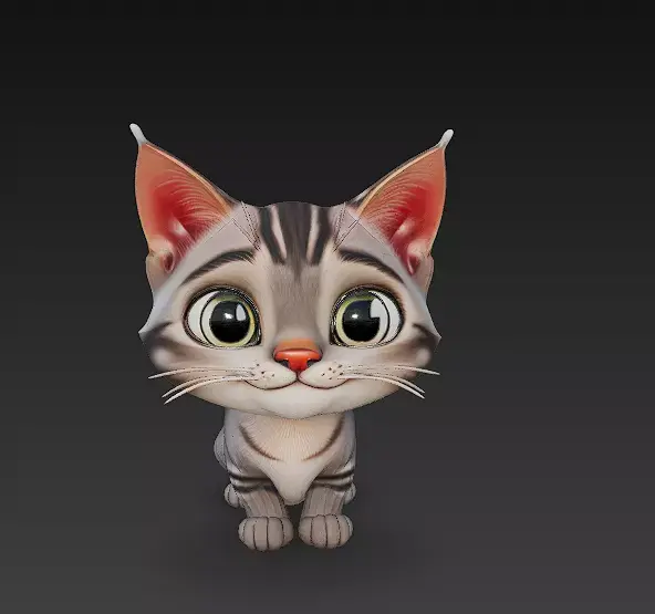 Cat Kitten Realistic 3D Model Basic - Low Poly Realistic Low-poly 3D model order