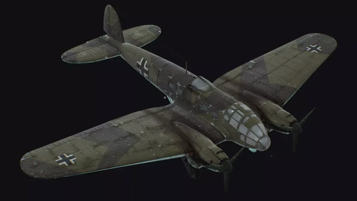 Heinkel He 111 Luftwaffe Germany Medium Bomber  WW2 War Low-poly 3D model