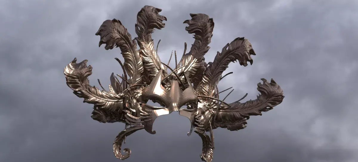 Baroque Medusa Style Mask 3D model