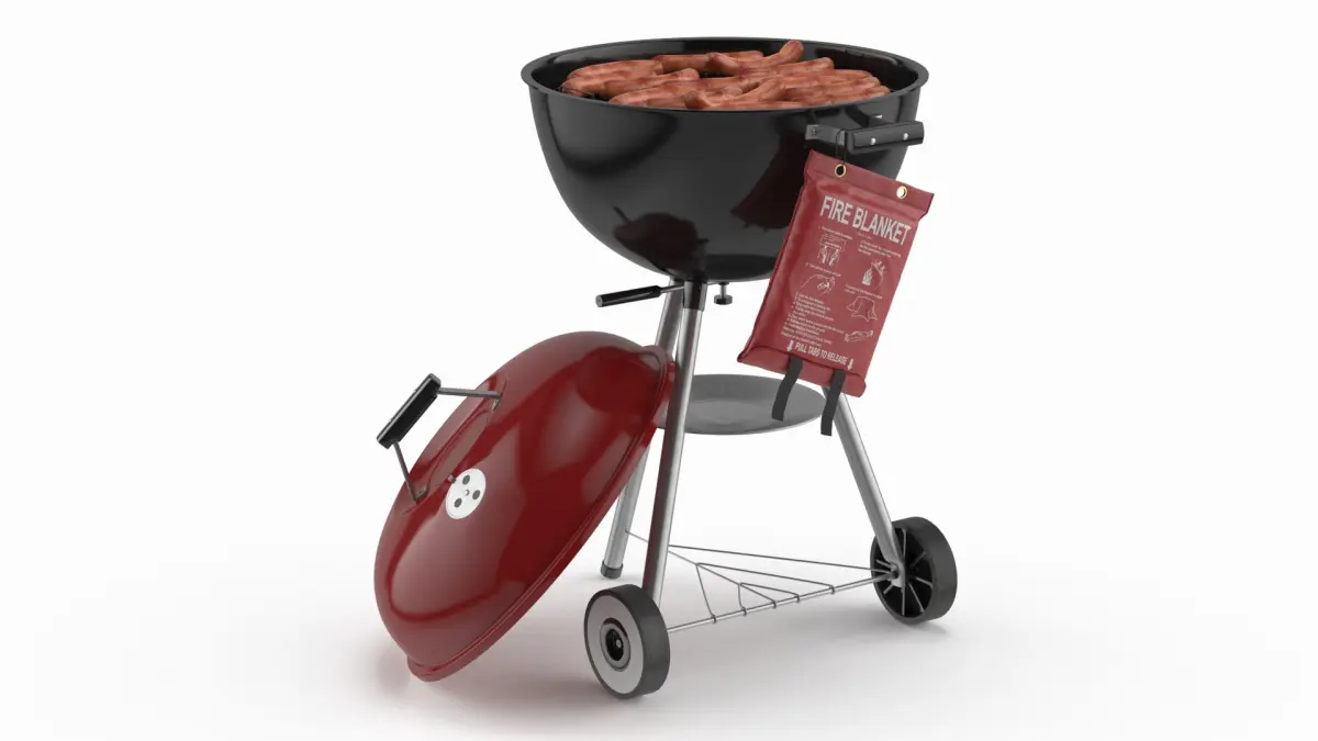 Outdoor Grill Fire Blanket Red 3D model