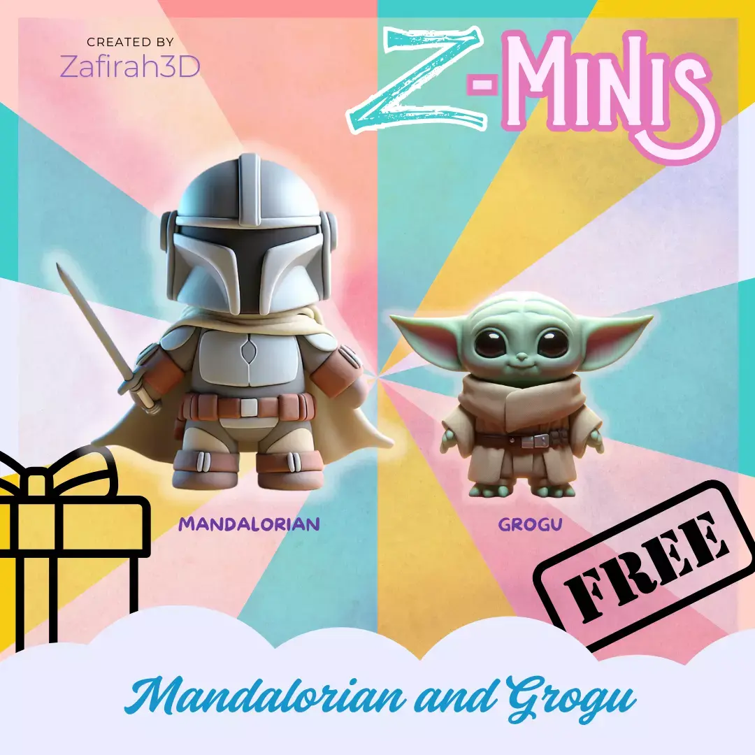 FREE MANDALORIAN AND GROGU Z-MINIS COLLECTION Free 3D print model