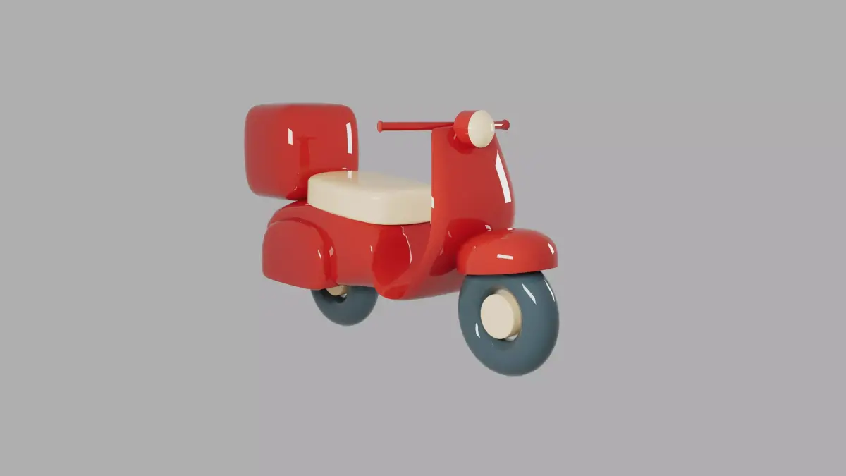 Pizza delivery red bike  3D model