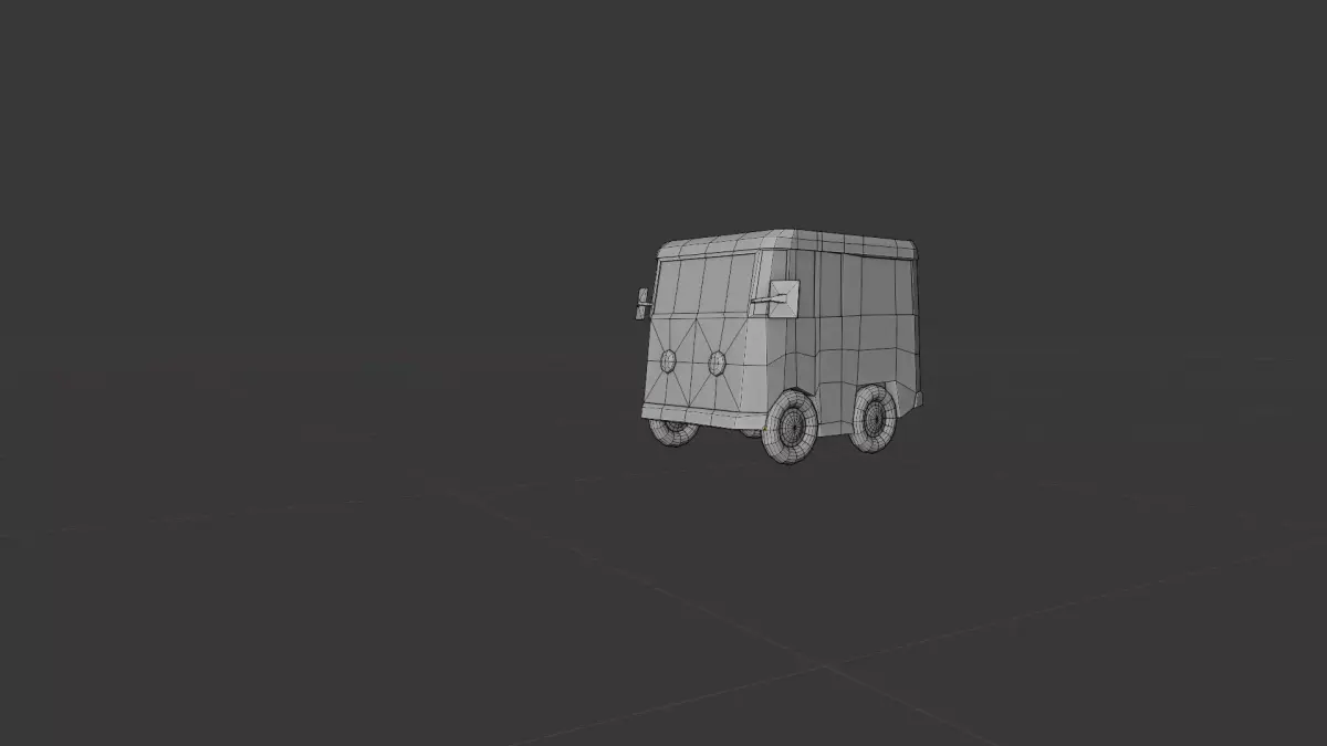 minibus Low-poly 3D model