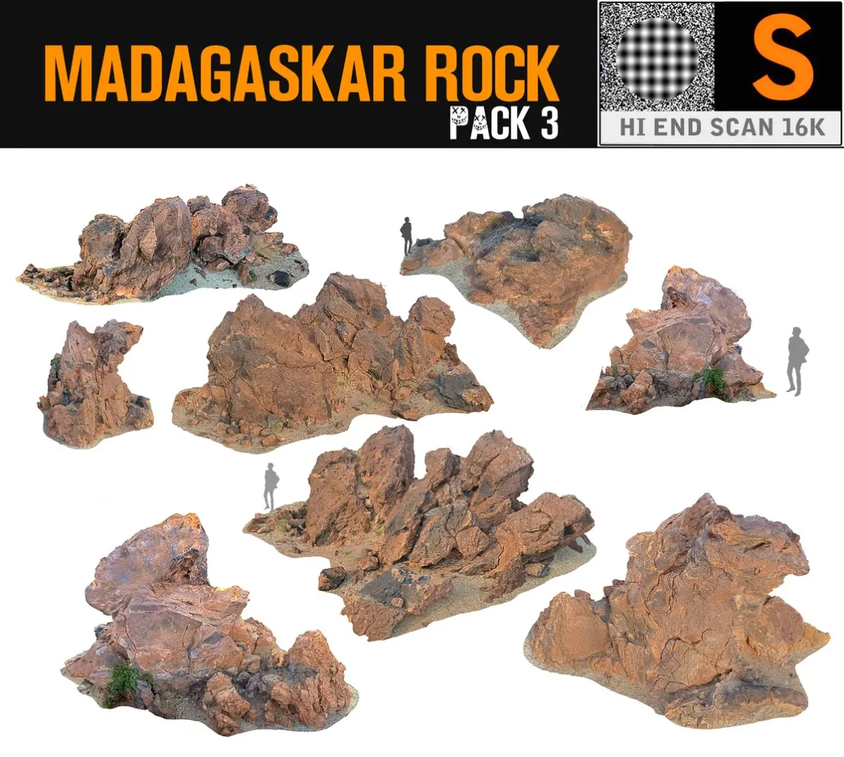 Madagascar Red Rock PACK 3 3D model