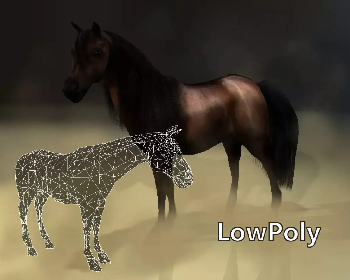 LowPoly Horse - Horse3 Low-poly 3D model