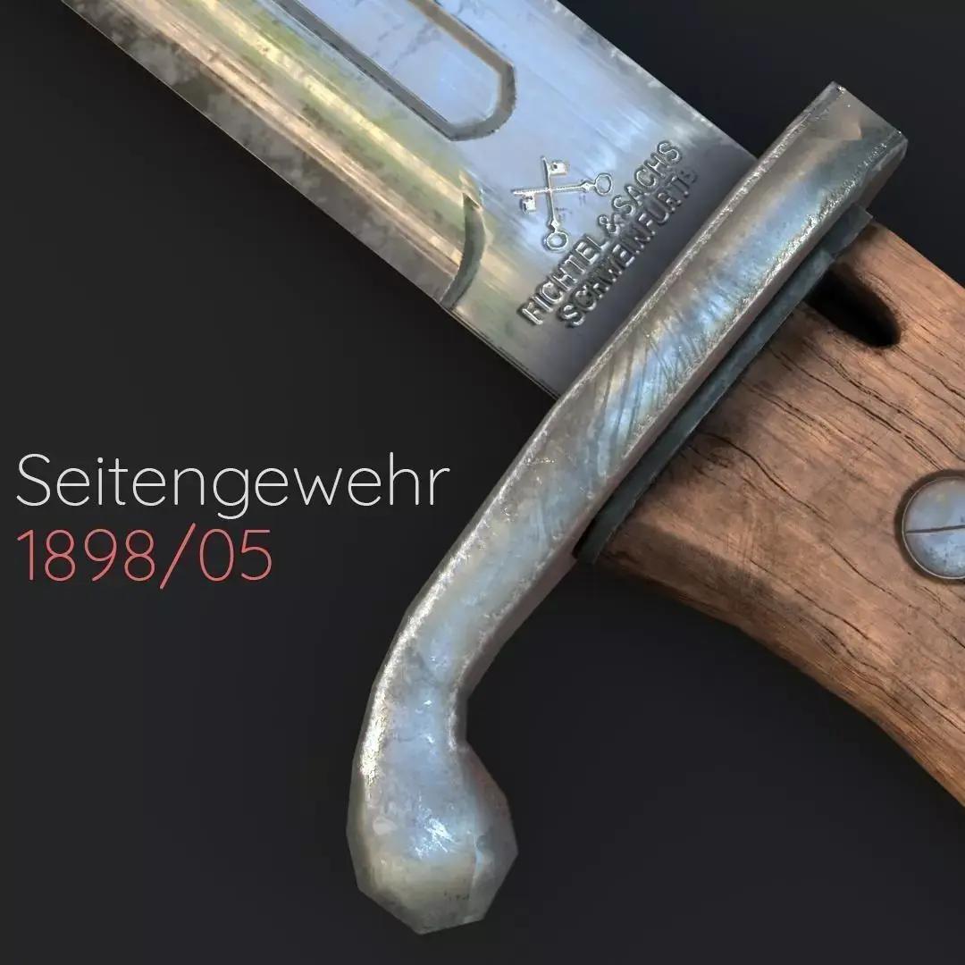 Seitengewehr 1898 Low-poly 3D model