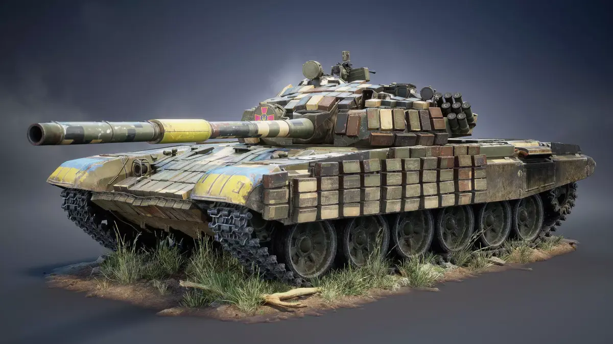 T-72B Tank Game Ready Low-poly 3D model