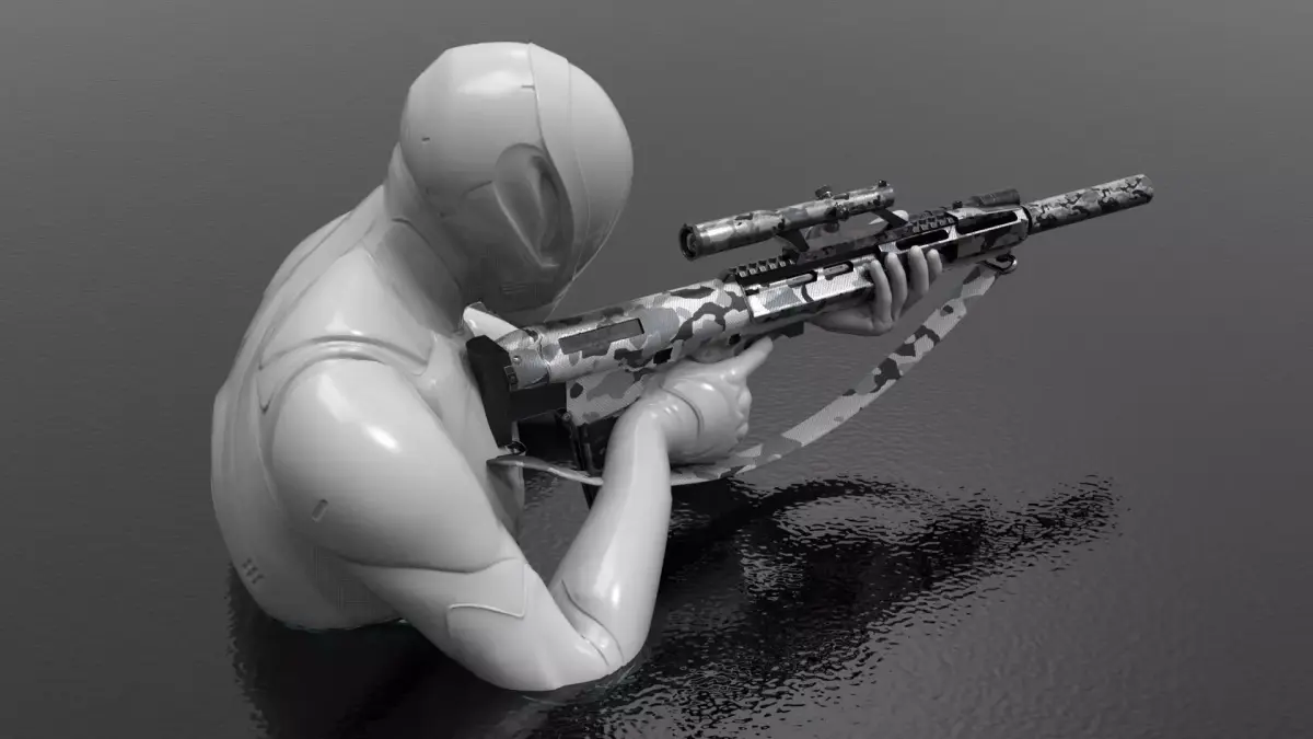 AUG Gun Fps - Tps Low-poly 3D model