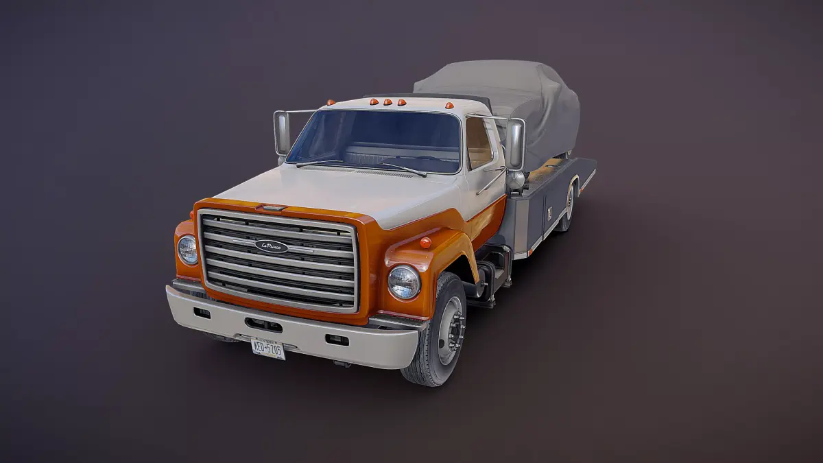 80s ramp truck Low-poly 3D model