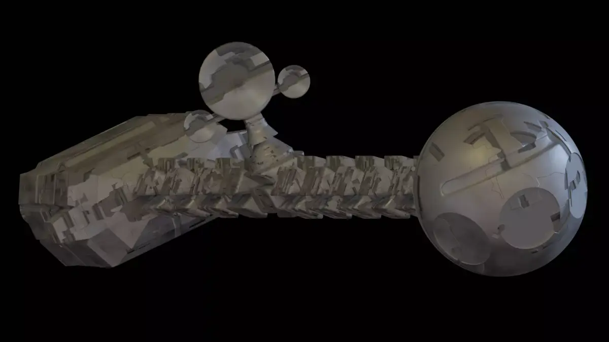 Discovery 1 low-poly Spaceship from Cosmical Odyssey Movie Free 3D model