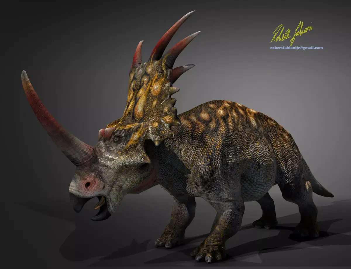 Styracosaurus triceratops dinosaur Low-poly 3D model